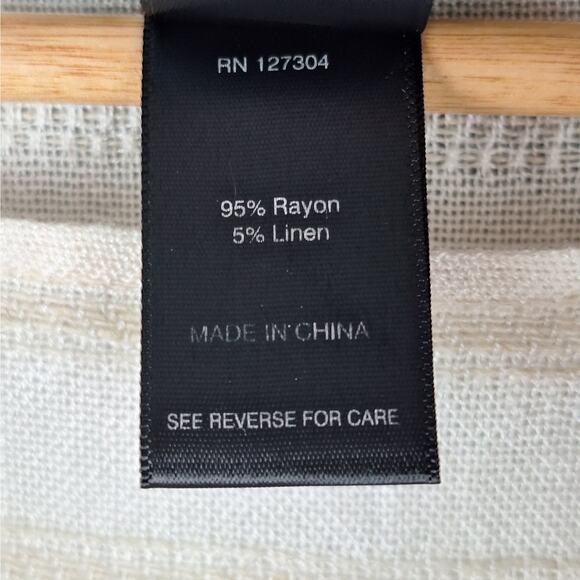 Ali Miles Top Large Linen Boho Gauze Beach Coastal Striped Lagenlook Travel - Picture 3 of 6